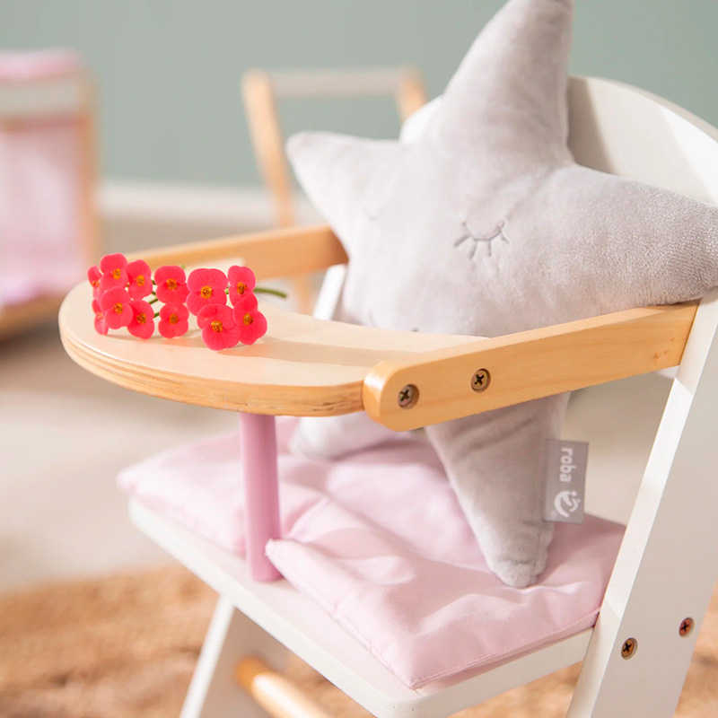 Кукольный стульчик Scarlett, белый/розовый/натуральный. Фото №2