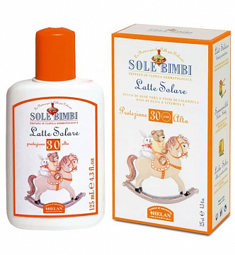 Солнцезащитное молочко с высоким фактором защиты SPF 30 (Sole Bimbi) -  125 мл.