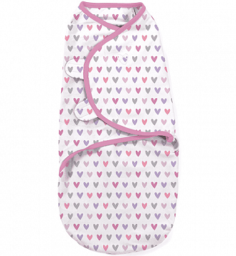 Конверт на липучке Swaddleme®, размер S/M, розовые сердечки